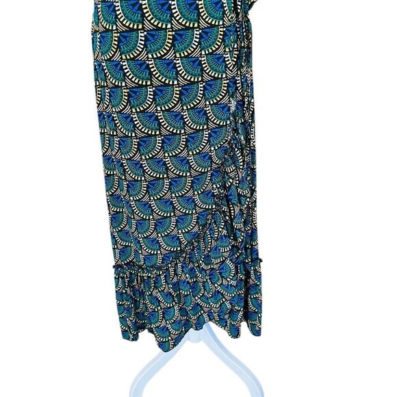 Silk & Salt Journey Maxi Wrap Dress in African Peacock Print size M. - Picture 8 of 11